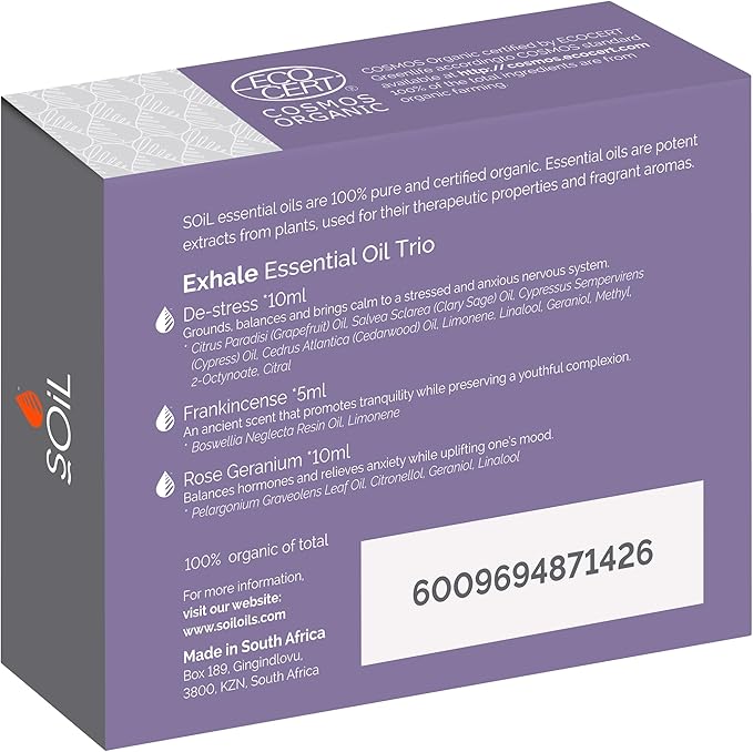 Exhale Organic Essential Oil Trio